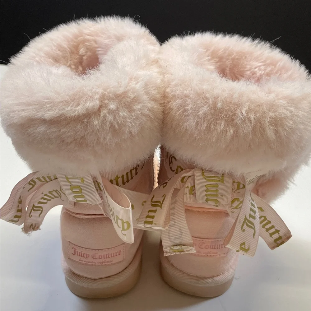 Juicy Couture Pink Faux Fur Mini Boots Hirls Size 13